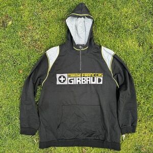 Marithe François Girbaud Quarter Zip Jacket Adult 2XL XXL Black Gold Hoodie Men